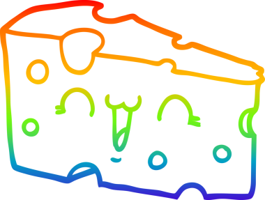 gökkuşağı gradyan çizimi bir insan tarafından çizilmiş bir çizgi film peyniri