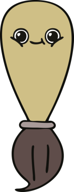 Bir insan tarafından çizilmiş güzel bir boya fırçası karikatürü.