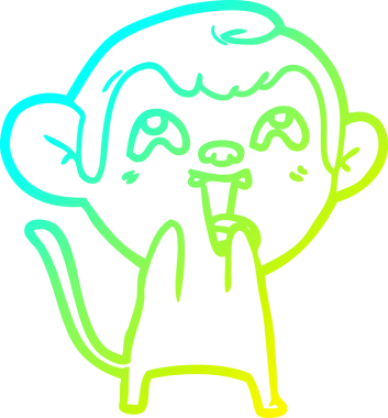 Bir insan tarafından çizilmiş çılgın bir çizgi film maymunu çizimi