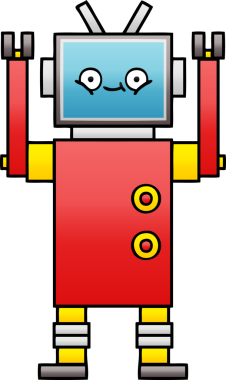 Bir insan tarafından çizilmiş bir robotun gölgelenmiş çizimi