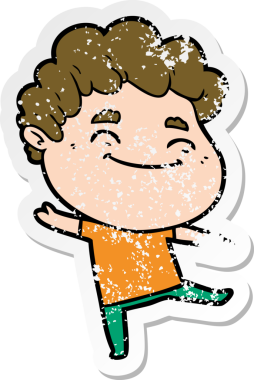 Bir insan tarafından çizilmiş, karikatür dostu bir adamın sıkıntılı çıkartması.