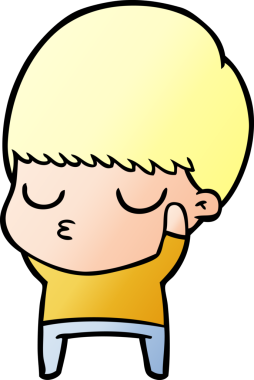 Bir insan tarafından çizilmiş sakin çocuk çizgi filmi.