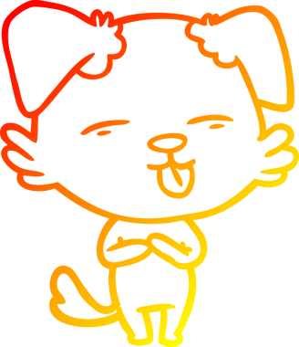 İnsan tarafından çizilmiş bir çizgi film köpeğinin sıcak çizgi çizimi.