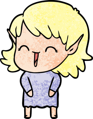 Bir insan tarafından çizilmiş bir elf kızı.