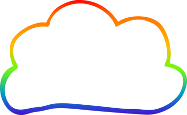 Bir insan tarafından çizilmiş gökkuşağı gradyan hava bulutu çizimi