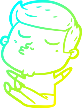 Çizgi film mankeni bir adamın insan tarafından çizilmiş soğuk gradyan çizimi.