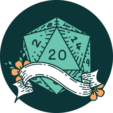 Bir insan tarafından çizilen 20 D20 zar atma ikonu