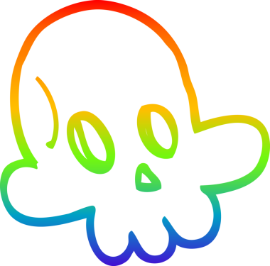 Bir insan tarafından çizilen cadılar bayramı kafatası çizgi çizimi