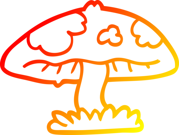 Bir insan tarafından çizilmiş bir mantarın sıcak gradyan çizimi