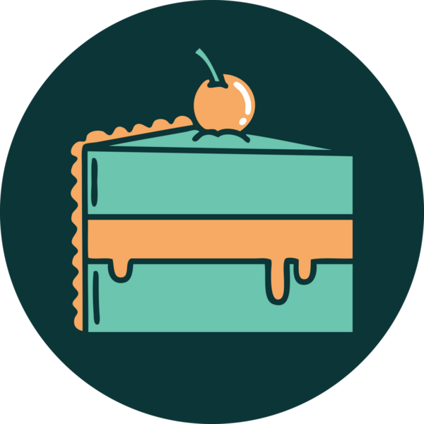 Bir insanın çizdiği çikolatalı pastanın ikonik dövmesi.