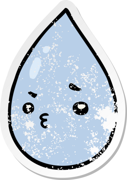Bir insan tarafından çizilmiş tatlı yağmur damlasının sıkıntılı çıkartması.