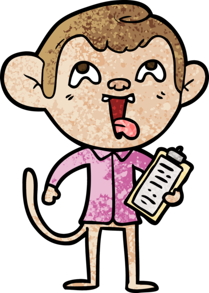 Bir insan tarafından çizilmiş aptal bir karikatür maymunu.