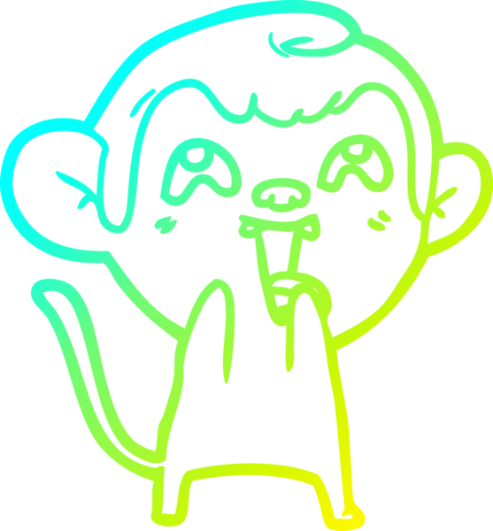 Bir insan tarafından çizilmiş çılgın bir çizgi film maymunu çizimi