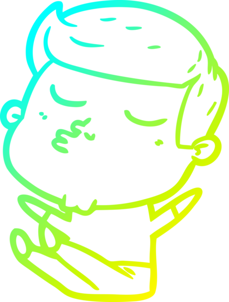 Çizgi film mankeni bir adamın insan tarafından çizilmiş soğuk gradyan çizimi.