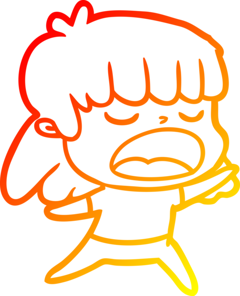 Bir insan tarafından yüksek sesle çizilmiş bir çizgi film kadını çizimi.