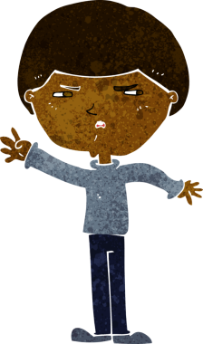 Bir insan tarafından çizilmiş kötü adam çizgi filmi