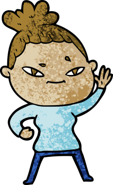 Bir insan tarafından çizilmiş karikatür kadın.