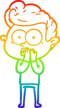 Bir insan tarafından çizilmiş gökkuşağı gradyan çizgi çizimi.