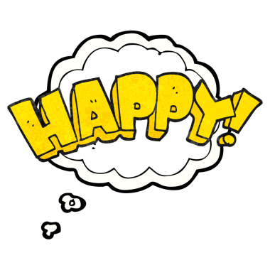 Serbest çizim düşünce baloncuğu desenli mutlu metin sembolü bir insan tarafından çizilmiş.