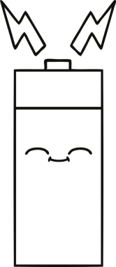 Bir insan tarafından çizilmiş bir pilin çizgi çizimi