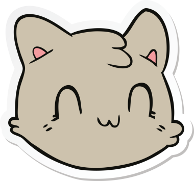 Bir insan tarafından çizilmiş kedi suratının çıkartması.