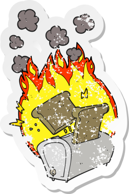 Bir insan tarafından çizilmiş kızgın bir çizgi film çıkartması.