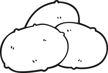 Bir insan tarafından çizilmiş patatesler.