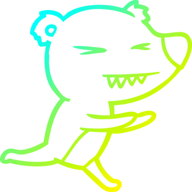 Bir insan tarafından çizilen kızgın ayı karikatürünün soğuk gradyan çizgisi