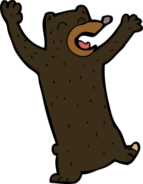 bir insan tarafından çizilmiş kara ayı çizgi filmi