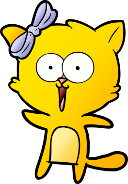 Bir insan tarafından çizilmiş çizgi film kedisi.