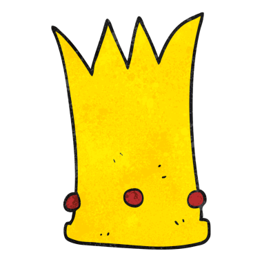 Bir insan tarafından çizilmiş el yapımı karikatür uzun taç