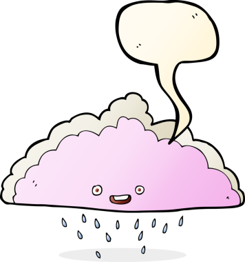 bir insan tarafından çizilmiş konuşma balonlu çizgi film yağmur bulutu