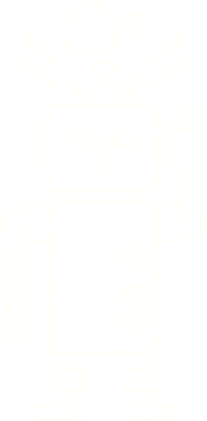 Bir insan tarafından çizilen robot tebeşiri.