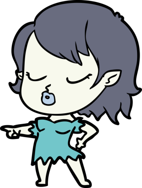 Bir insan tarafından çizilmiş şirin vampir kız çizgi filmi.