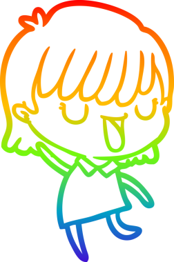 gökkuşağı gradyan çizimi bir insan tarafından çizilmiş bir karikatür kadın