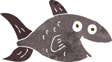 bir insan tarafından çizilmiş karikatür balığı