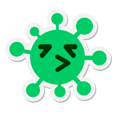 Bir insan tarafından çizilmiş yorgun kuş virüsü etiketi