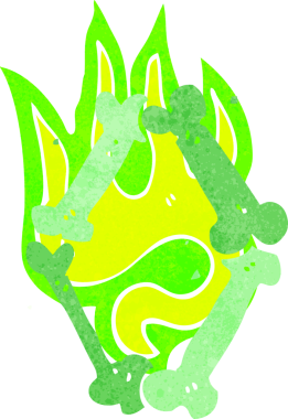 Bir insan tarafından çizilmiş bir cadılar bayramı kemik numarası.