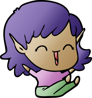 Bir insan tarafından çizilmiş bir elf kızı.