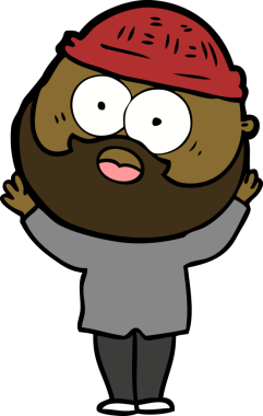 Bir insan tarafından çizilmiş sakallı bir adam.