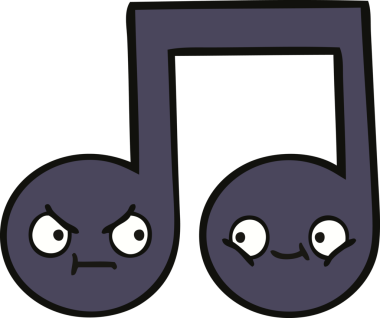 Bir insan tarafından çizilmiş güzel bir nota karikatürü.