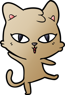 Bir insan tarafından çizilmiş çizgi film kedisi.