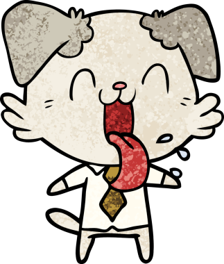 Bir insan tarafından çizilmiş nefes nefese bir köpek.