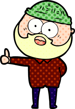 Karikatür sakallı adam bir insan tarafından çizilmiş.