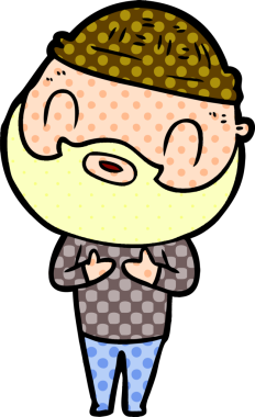 Bir insan tarafından çizilmiş sakallı bir adam.