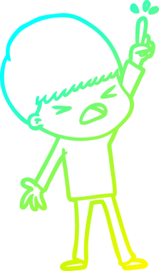 Bir insan tarafından çizilen bir çizgi filmin soğuk gradyan çizimi.