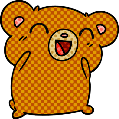 Çizim: kawaii Bir insan tarafından çizilmiş sevimli oyuncak ayı.