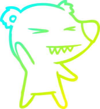 Bir insan tarafından çizilmiş kızgın bir kutup ayısı karikatürü.