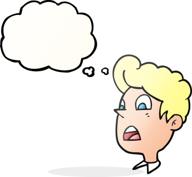 Serbest çizim düşünce balonu karikatürü bir insan tarafından çizilen adamı şok etti