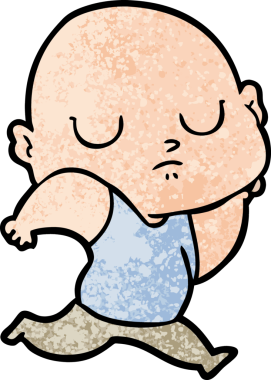 bir insan tarafından çizilmiş kel bir adam.